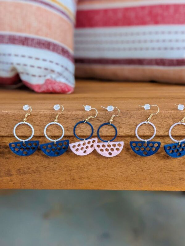 "Delicate Honeycomb" 3D printed Earrings - Image 5